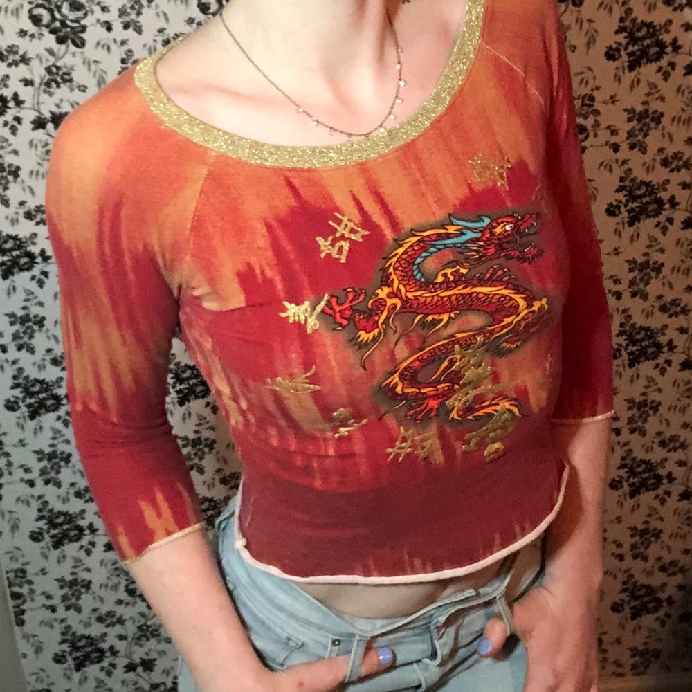 90’s Dragon Cropped Shirt